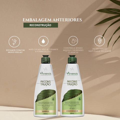 Kit Reconstrução Shampoo E Condicionador 300g Arvensis