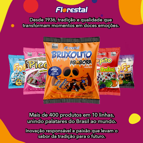 Florestal Bruxolito Pirulito - Laranja e Uva - Unidade - 1 - 50 - 10 g (Inclui: É livre de glúten)