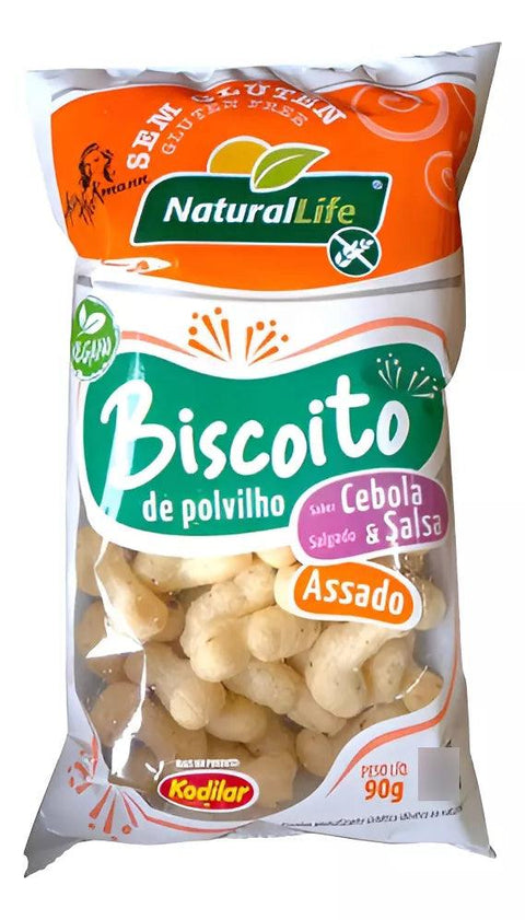 Biscoito de Polvilho Sabor Cebola e Salsa Vegano S/ Glúten NaturalLife 90g