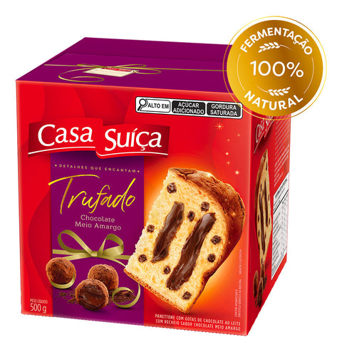 Panettone Trufado Chocolate Meio Amargo Casa Suíça 500g