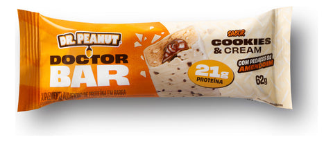 Barra De Proteína Doctor Bar - Dr. Peanut 8x62g - Cookies&Cream
