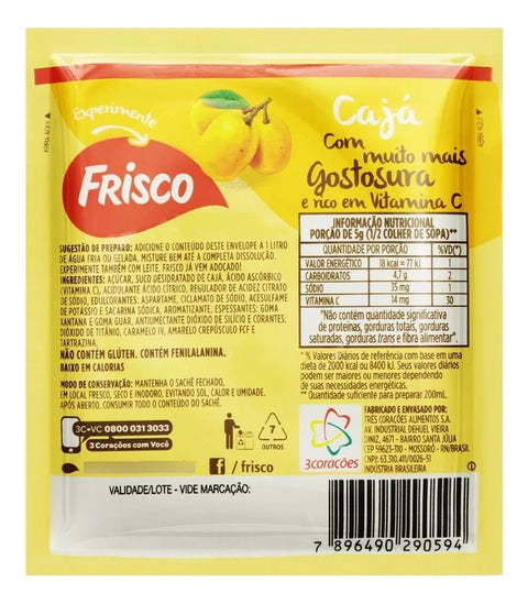 Refresco Em Pó Frisco Cajá 25gr - Kit Com 15