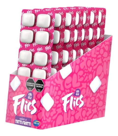 Chiclete Arcor Flics Tutti Frutti Sem Glúten 208 G 12 U Pacote