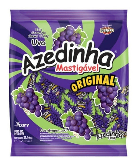Bala Mastigável Azedinha Uva Icekiss Pacote 500g