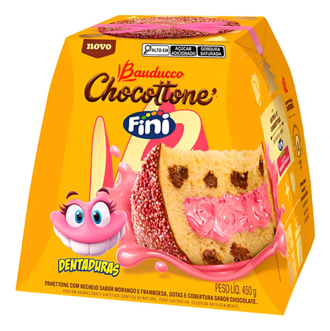 Chocotone Fini Dentaduras Bauducco 450g Sabor Baunilha