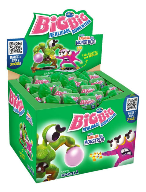 Chiclete Arcor Big Big Hortelã Com 100 Unidades - 315g