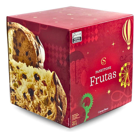Panetone Frutas 450g Natal Ceia Presente Cacau Show