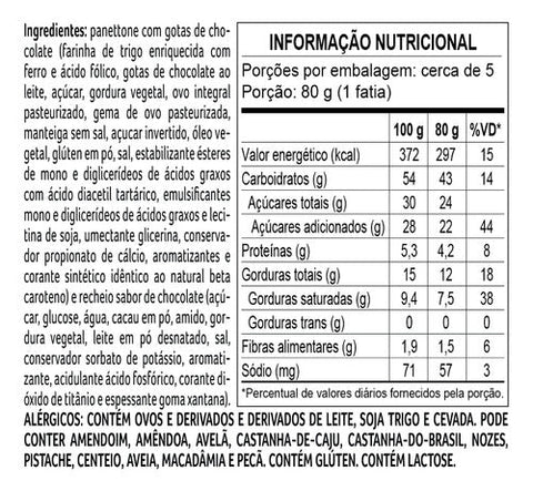Panetone Recheio Chocolate Ao Leite Trufado 420g Cacau Show