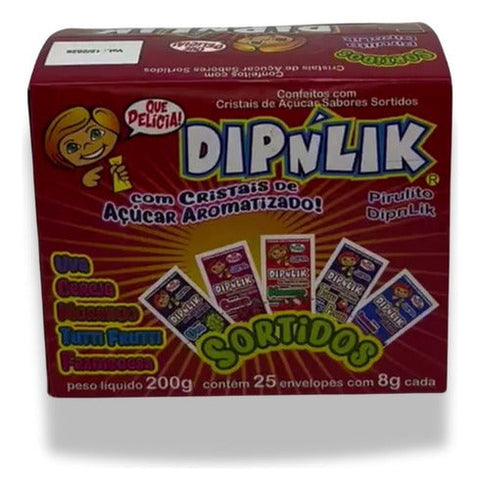 Pirulito Dipnlik - Dip'n Lik Caixa Com 25 Unidades