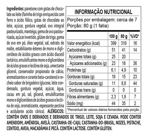 Panetone com Recheio de Brigadeiro 580g da Cacau Show