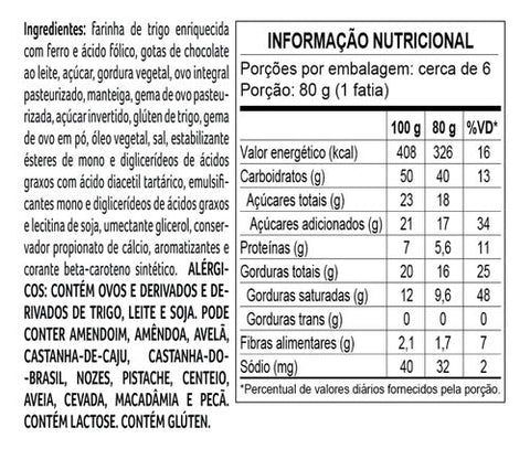 Panettone Cacau Show Gotas De Chocolate 450g