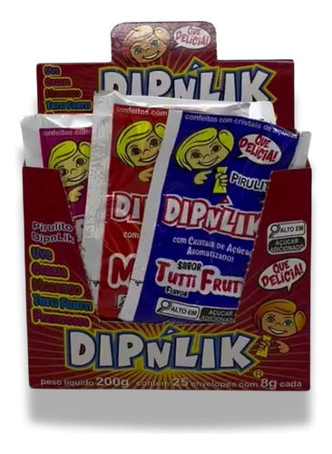 Pirulito Dipnlik - Dip'n Lik Caixa Com 25 Unidades