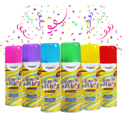 Kit 2 Serpentina Carnaval Festa Spray Colorido