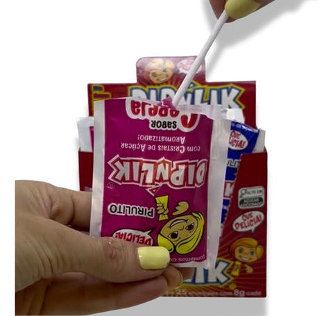 Pirulito Dipnlik - Dip'n Lik Caixa Com 25 Unidades