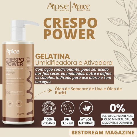 Kit Apice Crespo Power - Co Wash + Condicionador + Gelatina - 300ml