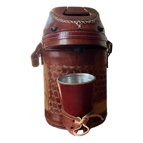Garrafa Térmica Inox Revestida em Couro 2,5L