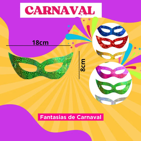 Kit 10 Máscara Gatinha Holográfica - Cores Sortidas