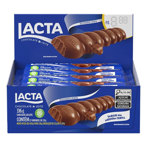 Caixa de Chocolate Ao leite Lacta 12x28g