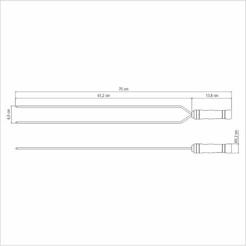 Espeto Duplo Aço Inox 75cm - Tramontina