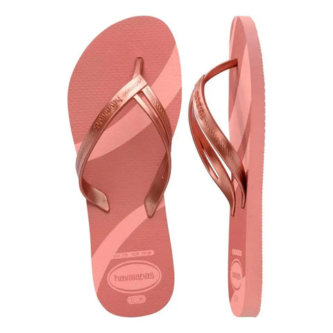 Chinelo Havaianas Elegance Print Rosê Gold