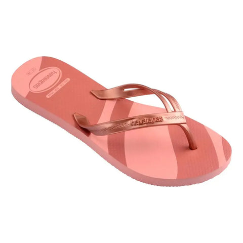 Chinelo Havaianas Elegance Print Rosê Gold