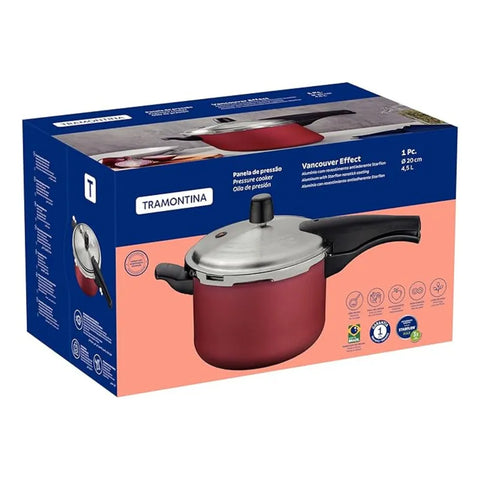 Panela De Pressão 4,5l Tramontina Vancouver Effect - Vermelho