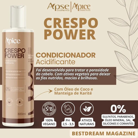 Kit Apice Crespo Power - Co Wash + Condicionador + Gelatina - 300ml