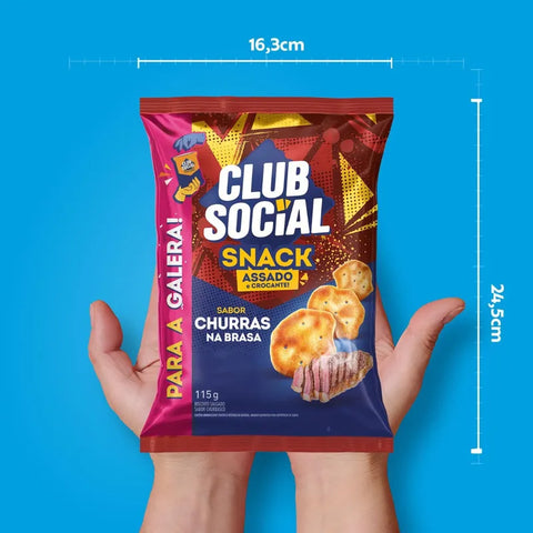 Salgadinho Club Social Snack Assado Churras Na Brasa 115g