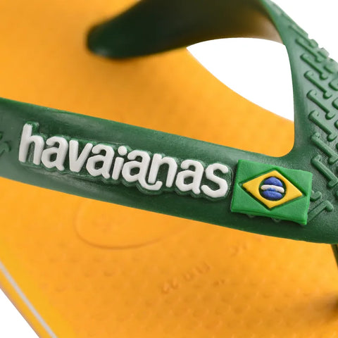 Chinelo Havaianas Baby Brasil Logo Amarelo