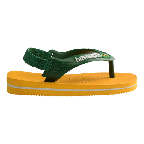 Chinelo Havaianas Baby Brasil Logo Amarelo