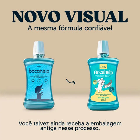 Solução Bucal Contra Mau Hálito Bocahelp Para Cães E Gatos 250ml