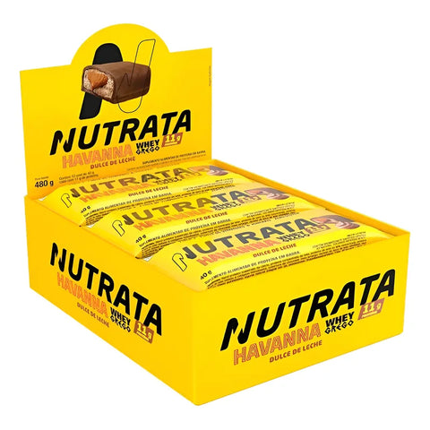 Whey Grego Bar Havanna Dulce de Leche - Nutrata Barras com 12 Barras de 40g.