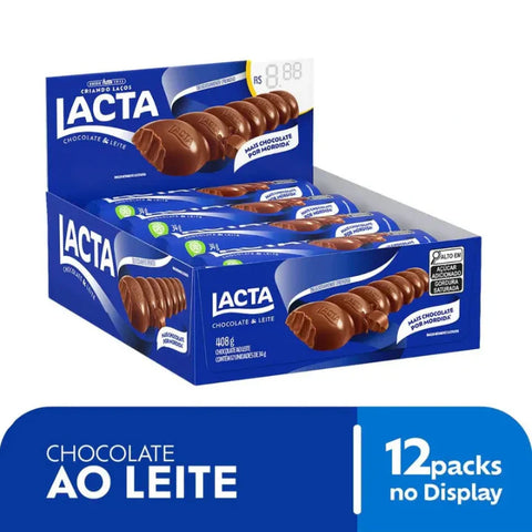Caixa de Chocolate Ao leite Lacta 12x28g