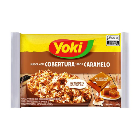 Pipoca para Micro-Ondas Cobertura Caramelo Yoki Pacote 160g
