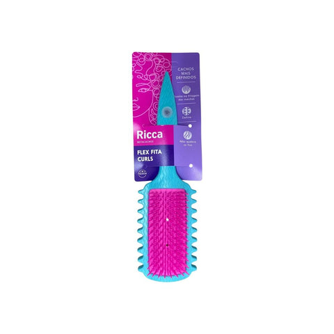 Escova Flex De Fitagem Ricca Curls Cachos Mais Definidos Cor Azul E Rosa