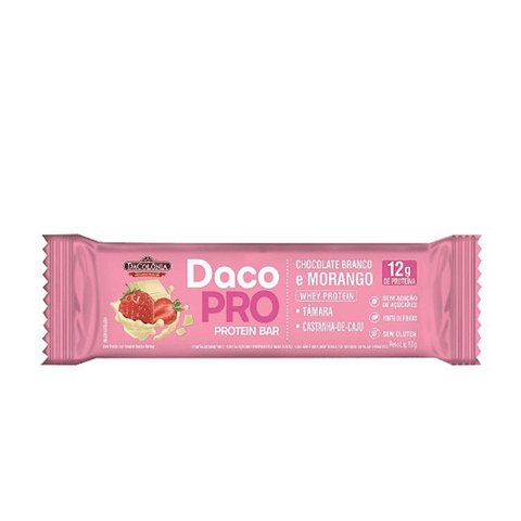 Barra DacoPro Protein Bar Chocolate Branco e Morango 50g DaCôlonia