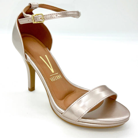 Sandália Vizzano 6210-1155 Salto Alto com Tira no Tornozelo Champagne