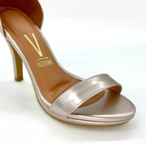 Sandália Vizzano 6210-1155 Salto Alto com Tira no Tornozelo Champagne