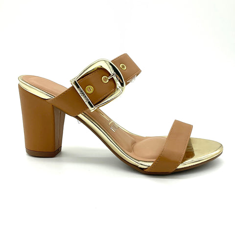 Mule Vizzano 6262-1019 Salto Bloco Sem Cadarço (Slip-on) Caramelo