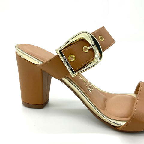 Mule Vizzano 6262-1019 Salto Bloco Sem Cadarço (Slip-on) Caramelo
