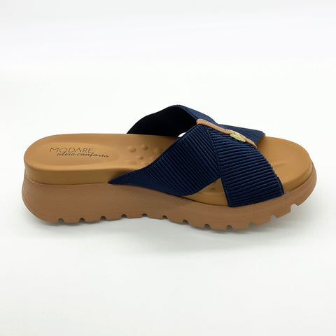 Sandália Modare 7198-100 Sola Tratorada Sem Cadarço (Slip-on) Azul-marinho