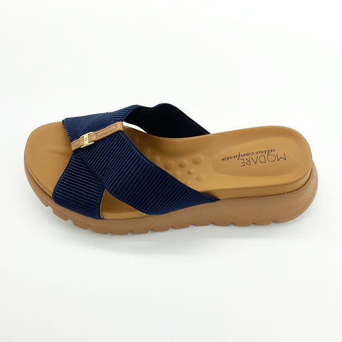 Sandália Modare 7198-100 Sola Tratorada Sem Cadarço (Slip-on) Azul-marinho