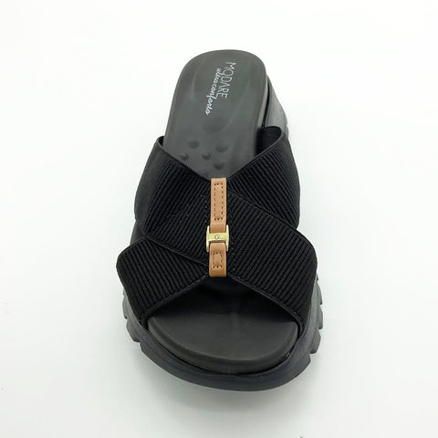Sandália Modare 7198-100 Sola Tratorada Sem Cadarço (Slip-on) Preta