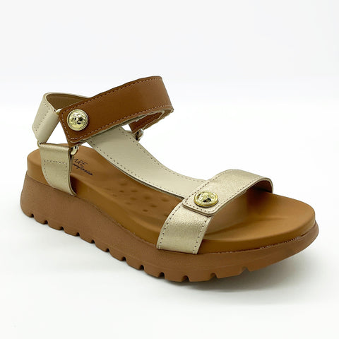 Sandália Modare 7198-101 Sola Tratorada Camel/Creme