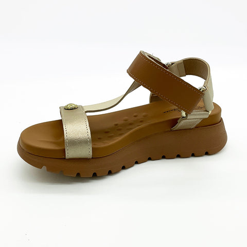 Sandália Modare 7198-101 Sola Tratorada Camel/Creme