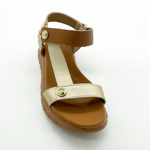 Sandália Modare 7198-101 Sola Tratorada Camel/Creme