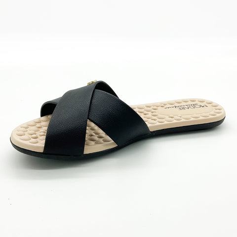 Sandália Rasteira Modare 7163-105 Sem Cadarço (Slip-on) Preta