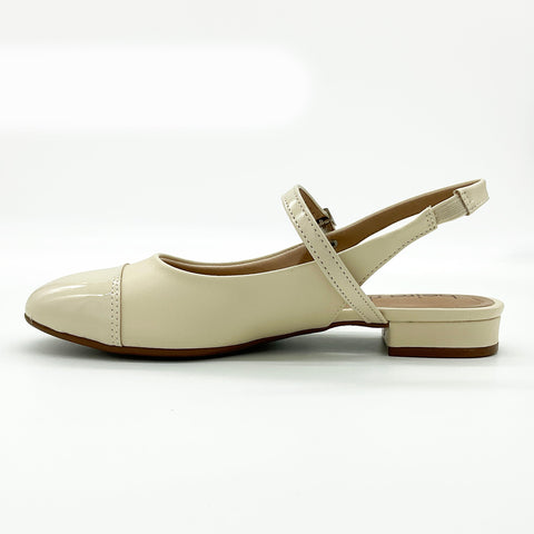 Scarpin Beira Rio 4318-105 Slingback Salto Baixo Creme