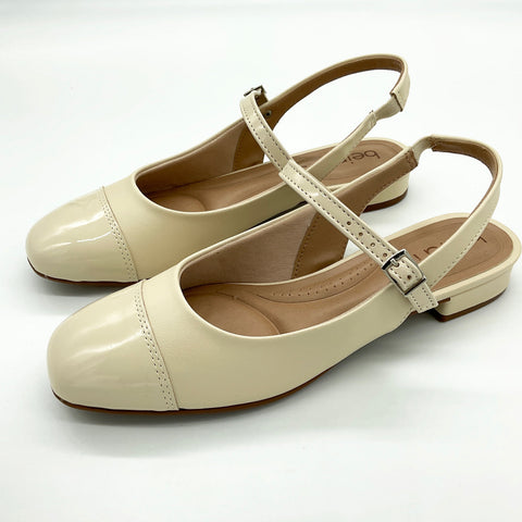 Scarpin Beira Rio 4318-105 Slingback Salto Baixo Creme