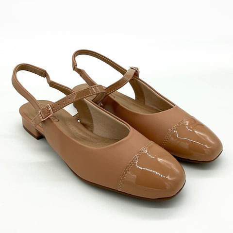 Scarpin Beira Rio 4318-105 Slingback Salto Baixo Nude